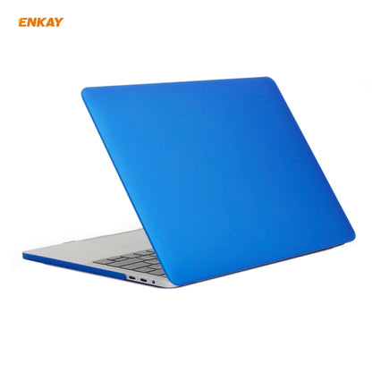 ENKAY 3 in 1 Matte Laptop Protective Case + US Version TPU Keyboard Film + Anti-dust Plugs Set for MacBook Pro 16 inch A2141 (with Touch Bar)(Dark Blue) - MacBook Pro Cases by ENKAY | Online Shopping South Africa | PMC Jewellery | Buy Now Pay Later Mobicred