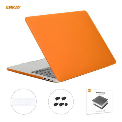 ENKAY 3 in 1 Matte Laptop Protective Case + US Version TPU Keyboard Film + Anti-dust Plugs Set for MacBook Pro 16 inch A2141 (with Touch Bar)(Orange) - MacBook Pro Cases by ENKAY | Online Shopping South Africa | PMC Jewellery | Buy Now Pay Later Mobicred