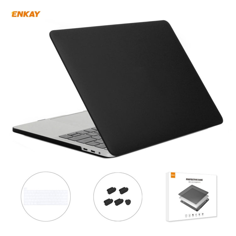 ENKAY 3 in 1 Matte Laptop Protective Case + EU Version TPU Keyboard Film + Anti-dust Plugs Set for MacBook Pro 16 inch A2141 (with Touch Bar)(Black) - MacBook Pro Cases by ENKAY | Online Shopping South Africa | PMC Jewellery | Buy Now Pay Later Mobicred