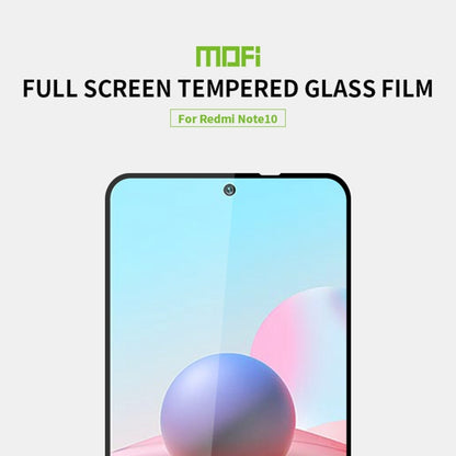 For Xiaomi Redmi Note 10 MOFI 9H 2.5D Full Screen Tempered Glass Film(Black) -  by MOFI | Online Shopping South Africa | PMC Jewellery