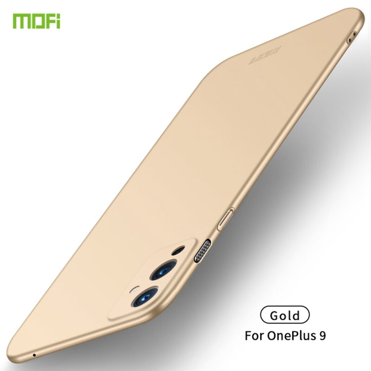 For OnePlus 9 MOFI Frosted PC Ultra-thin Hard Case(Gold) - OnePlus Cases by MOFI | Online Shopping South Africa | PMC TechLife