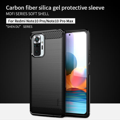 For Xiaomi Redmi Note 10 Pro / Note 10 Pro Max MOFI Gentleness Series Brushed Texture Carbon Fiber Soft TPU Case(Black) - Xiaomi Cases by MOFI | Online Shopping South Africa | PMC Jewellery