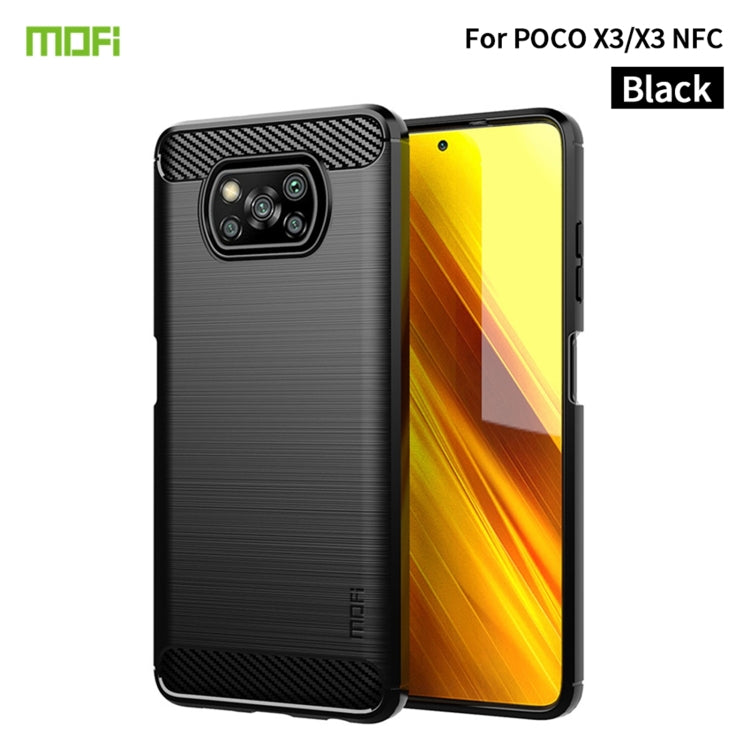 For Xiaomi POCO X3 / X3 NFC MOFI Gentleness Series Brushed Texture Carbon Fiber Soft TPU Case(Black) - Xiaomi Cases by MOFI | Online Shopping South Africa | PMC Jewellery