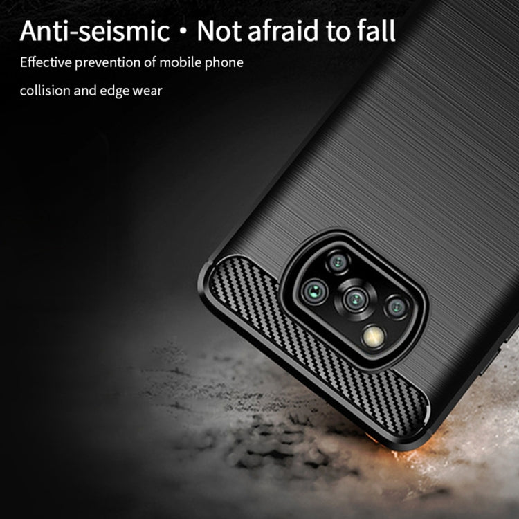 For Xiaomi POCO X3 / X3 NFC MOFI Gentleness Series Brushed Texture Carbon Fiber Soft TPU Case(Black) - Xiaomi Cases by MOFI | Online Shopping South Africa | PMC Jewellery