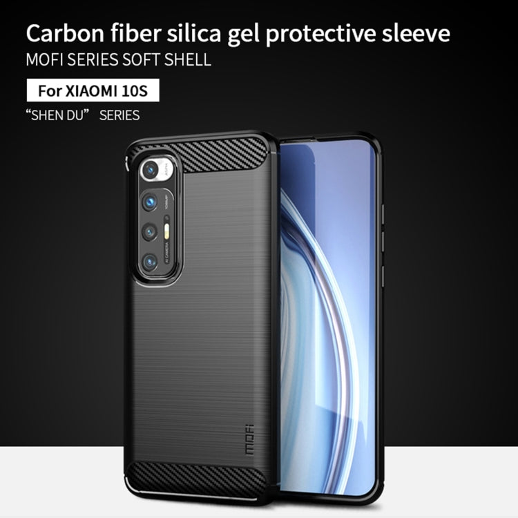 For Xiaomi Mi 10S MOFI Gentleness Series Brushed Texture Carbon Fiber Soft TPU Case(Blue) - Xiaomi Cases by MOFI | Online Shopping South Africa | PMC Jewellery