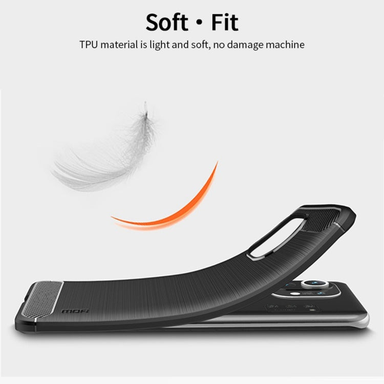For Xiaomi Mi 11 MOFI Gentleness Series Brushed Texture Carbon Fiber Soft TPU Case(Red) - Xiaomi Cases by MOFI | Online Shopping South Africa | PMC TechLife | Buy Now Pay Later Mobicred