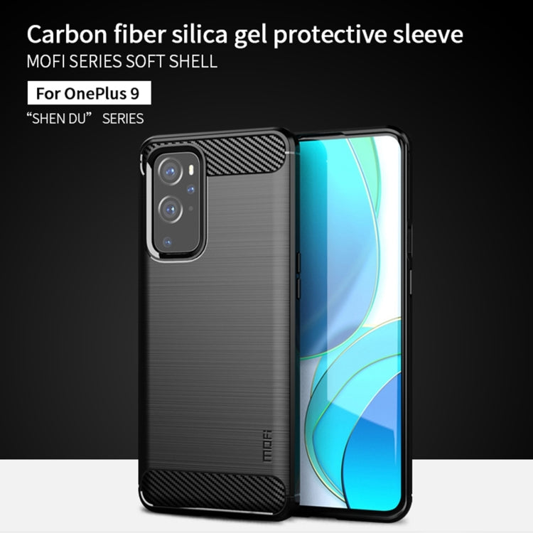 For OnePlus 9 MOFI Gentleness Series Brushed Texture Carbon Fiber Soft TPU Case(Blue) - OnePlus Cases by MOFI | Online Shopping South Africa | PMC TechLife