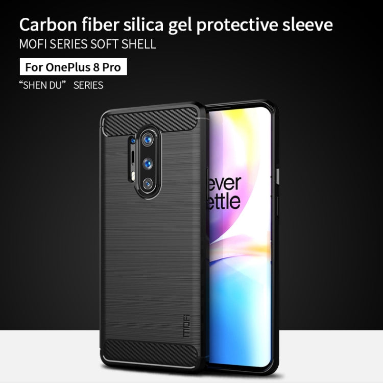 For OnePlus 8 Pro MOFI Gentleness Series Brushed Texture Carbon Fiber Soft TPU Case(Grey) - OnePlus Cases by MOFI | Online Shopping South Africa | PMC TechLife | Buy Now Pay Later Mobicred