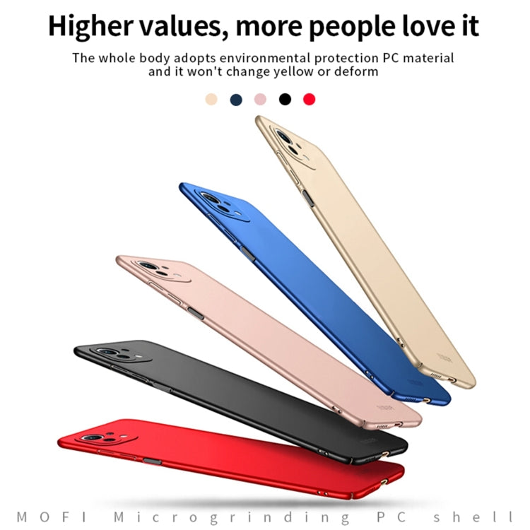 For Xiaomi Mi 11 Lite MOFI Frosted PC Ultra-thin Hard Case(Blue) - Xiaomi Cases by MOFI | Online Shopping South Africa | PMC TechLife | Buy Now Pay Later Mobicred