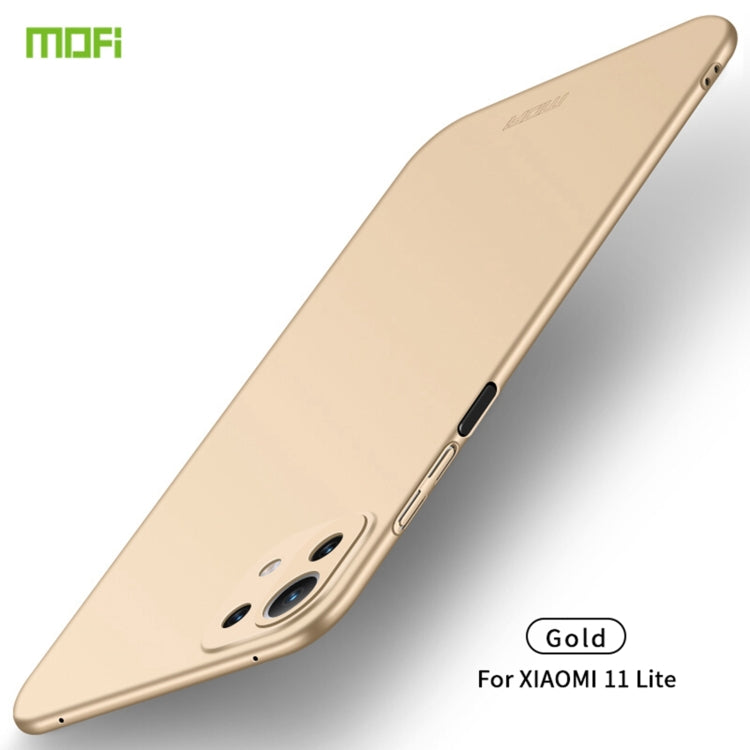 For Xiaomi Mi 11 Lite MOFI Frosted PC Ultra-thin Hard Case(Gold) - Xiaomi Cases by MOFI | Online Shopping South Africa | PMC Jewellery