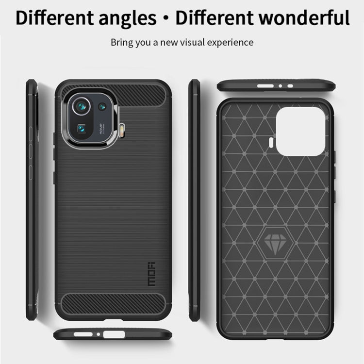 For Xiaomi Mi 11 Pro MOFI Gentleness Series Brushed Texture Carbon Fiber Soft TPU Case(Blue) - Xiaomi Cases by MOFI | Online Shopping South Africa | PMC TechLife | Buy Now Pay Later Mobicred