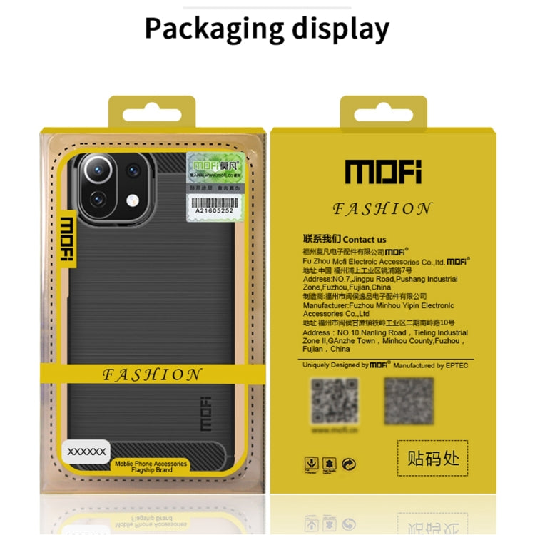 For Xiaomi Mi 11 Pro MOFI Gentleness Series Brushed Texture Carbon Fiber Soft TPU Case(Gray) - Xiaomi Cases by MOFI | Online Shopping South Africa | PMC TechLife | Buy Now Pay Later Mobicred