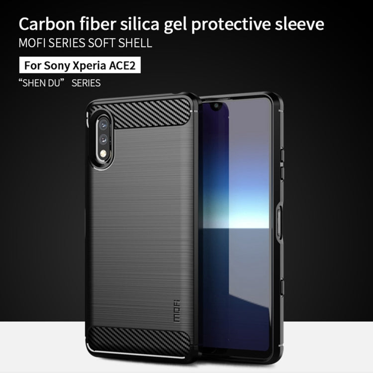 For Sony Xperia ACE ll MOFI Gentleness Series Brushed Texture Carbon Fiber Soft TPU Case(Black) - free shipping - PMC TechLife - Order now!