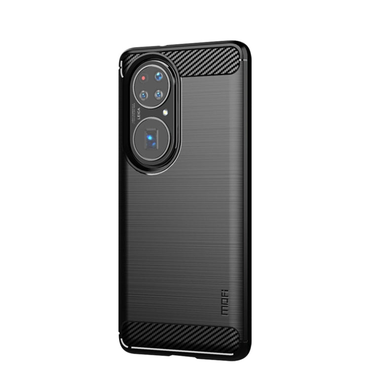 For Huawei P50 MOFI Gentleness Series Brushed Texture Carbon Fiber Soft TPU Case(Black) - Huawei Cases by MOFI | Online Shopping South Africa | PMC Jewellery