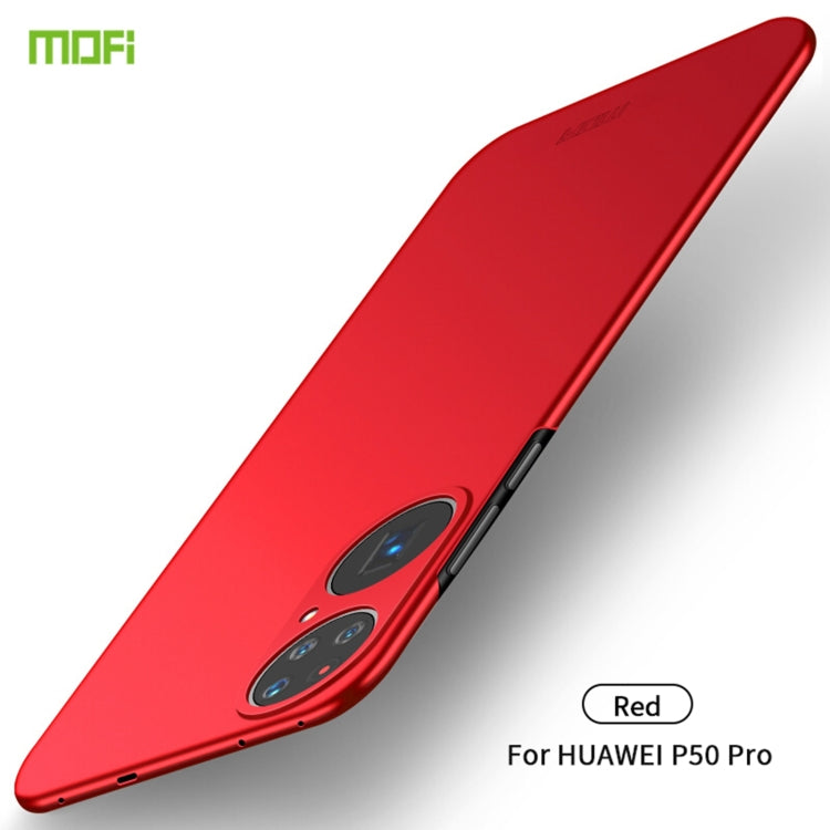 For Huawei P50 Pro MOFI Frosted PC Ultra-thin Hard Case(Red) - Huawei Cases by MOFI | Online Shopping South Africa | PMC Jewellery