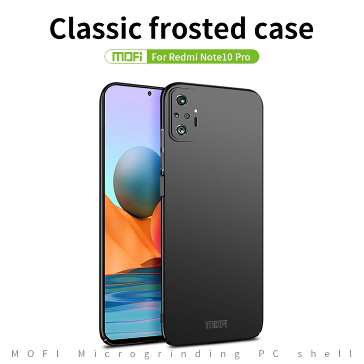 For Xiaomi Redmi Note10 Pro MOFI Frosted PC Ultra-thin Hard Case(Gold) - Xiaomi Cases by MOFI | Online Shopping South Africa | PMC Jewellery