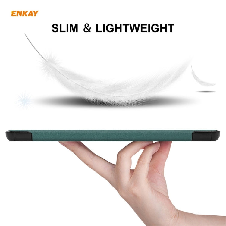 ENKAY PU Leather + Plastic Smart Case with Three-folding Holder for Amazon Fire HD 10 / 10 Plus (2021)(Green) - free shipping - PMC TechLife - Order now!