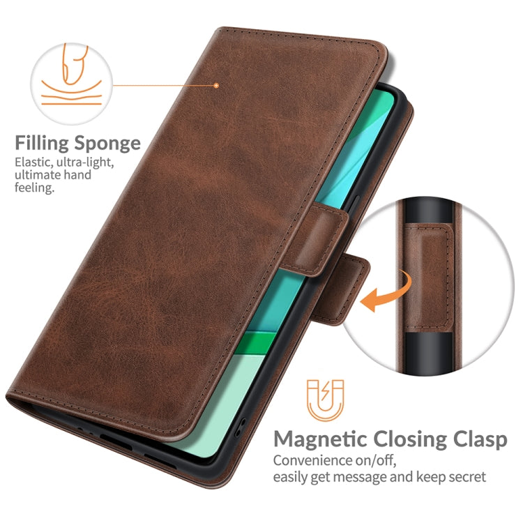 For OnePlus 9 Pro Dual-side Magnetic Buckle Horizontal Flip Leather Case with Holder & Card Slots & Wallet(Brown) - OnePlus Cases by PMC Jewellery | Online Shopping South Africa | PMC Jewellery