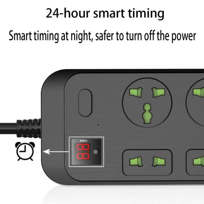 T17 3000W High-power 24-hour Smart Timing Socket QC3.0 USB Fast Charging Power Strip Socket , Cable Length: 2m, US Plug(White) - Extension Socket by PMC Jewellery | Online Shopping South Africa | PMC Jewellery | Buy Now Pay Later Mobicred