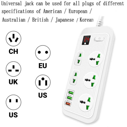 T17 3000W High-power 24-hour Smart Timing Socket QC3.0 USB Fast Charging Power Strip Socket, Cable Length: 2m, EU Plug(White) - Extension Socket by PMC Jewellery | Online Shopping South Africa | PMC Jewellery | Buy Now Pay Later Mobicred