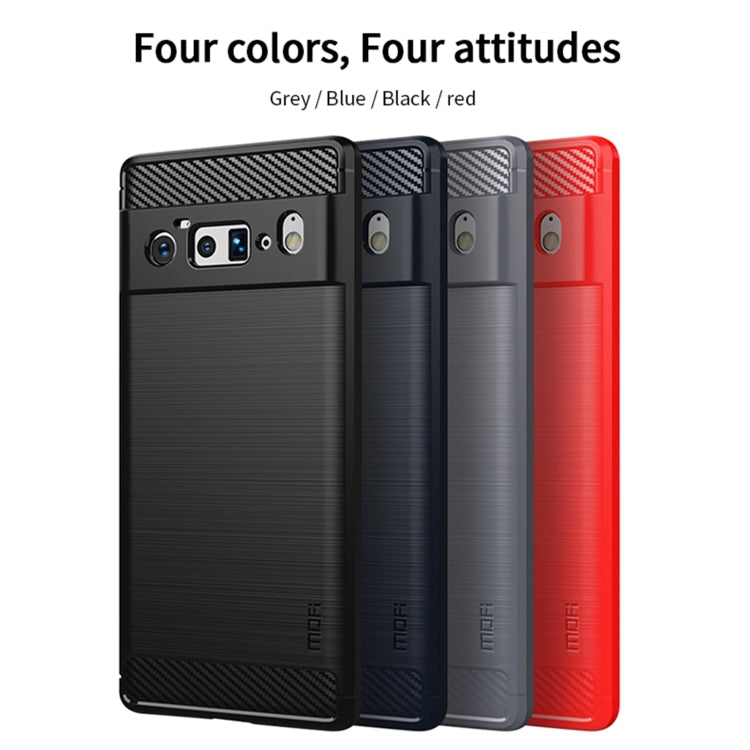 For Google Pixel 6 Pro MOFI Gentleness Series Brushed Texture Carbon Fiber Soft TPU Case(Red) - Google Cases by MOFI | Online Shopping South Africa | PMC TechLife | Buy Now Pay Later Mobicred