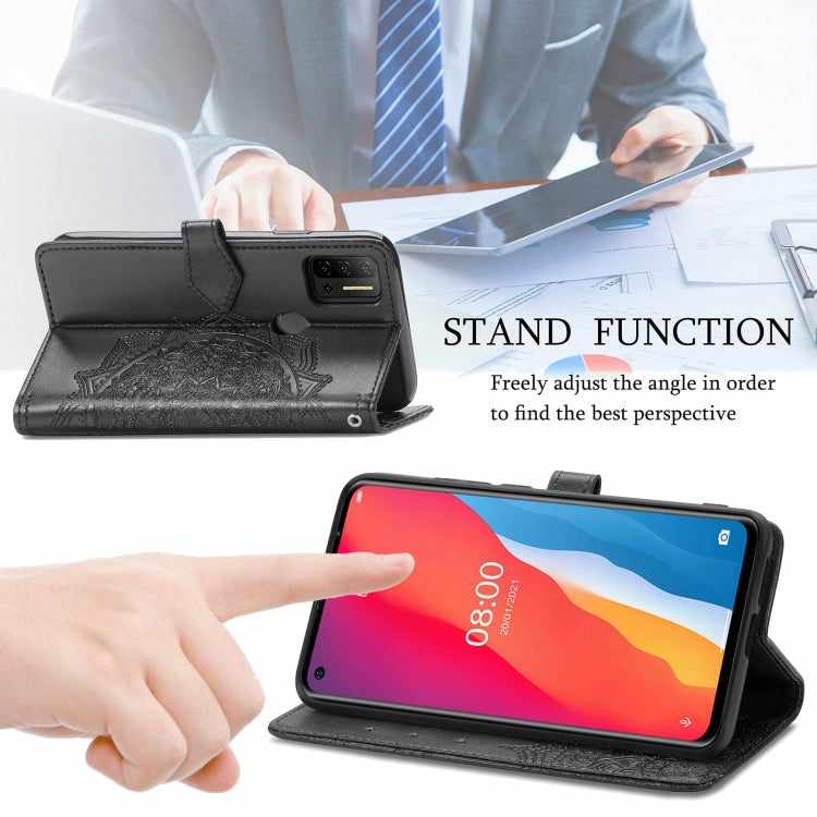 For Ulefone Note 11 Plus Mandala Flower Embossed Horizontal Flip Leather Case with Bracket / Card Slot / Wallet / Lanyard(Black) - Ulefone Cases by PMC Jewellery | Online Shopping South Africa | PMC Jewellery | Buy Now Pay Later Mobicred
