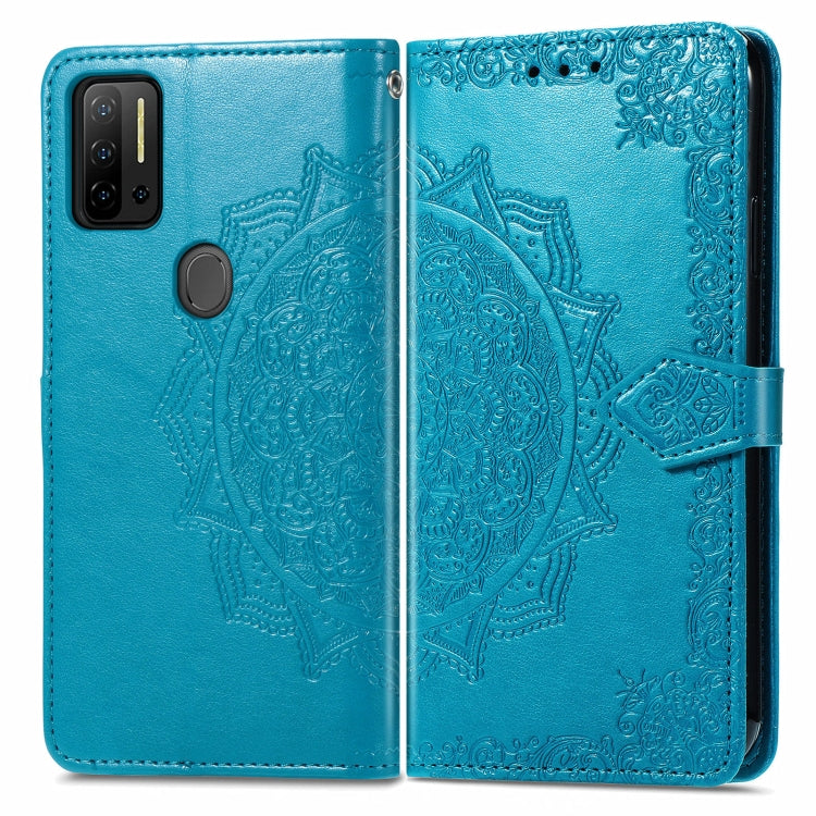 For Ulefone Note 11 Plus Mandala Flower Embossed Horizontal Flip Leather Case with Bracket / Card Slot / Wallet / Lanyard(Blue) - Ulefone Cases by PMC Jewellery | Online Shopping South Africa | PMC Jewellery | Buy Now Pay Later Mobicred