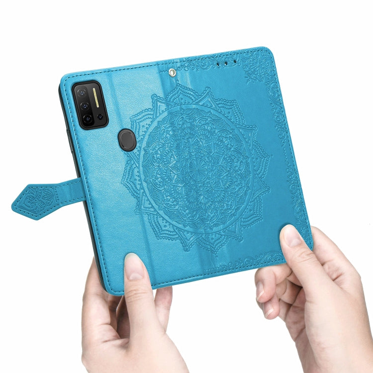 For Ulefone Note 11 Plus Mandala Flower Embossed Horizontal Flip Leather Case with Bracket / Card Slot / Wallet / Lanyard(Blue) - Ulefone Cases by PMC Jewellery | Online Shopping South Africa | PMC Jewellery | Buy Now Pay Later Mobicred