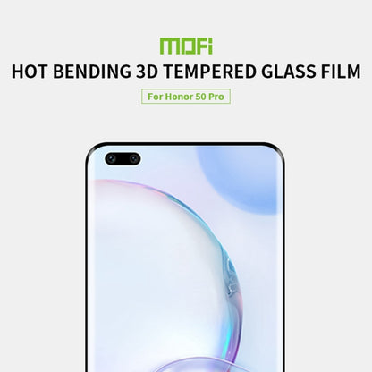 For Honor 50 Pro MOFI 9H 3D Explosion-Proof Hot Bending Full Screen Tempered Glass Film(Black) - Honor Tempered Glass by MOFI | Online Shopping South Africa | PMC Jewellery