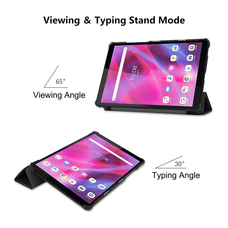 For Lenovo Tab M8 1/2/3 ENKAY Custer Texture Horizontal Flip PU+PC Leather Case with Three-folding Holder(Dark Green) - Lenovo by ENKAY | Online Shopping South Africa | PMC TechLife | Buy Now Pay Later Mobicred