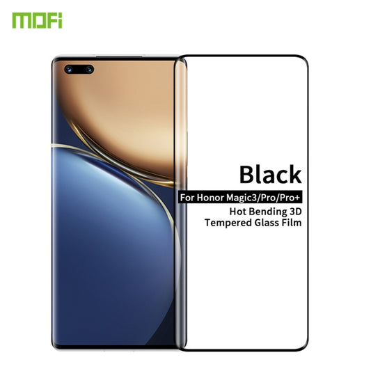 For Honor Magic 3 / Magic 3 Pro MOFI 9H 3D Explosion Proof Thermal Bending Full Screen Tempered Glass Film(Black) - Honor Tempered Glass by MOFI | Online Shopping South Africa | PMC Jewellery | Buy Now Pay Later Mobicred