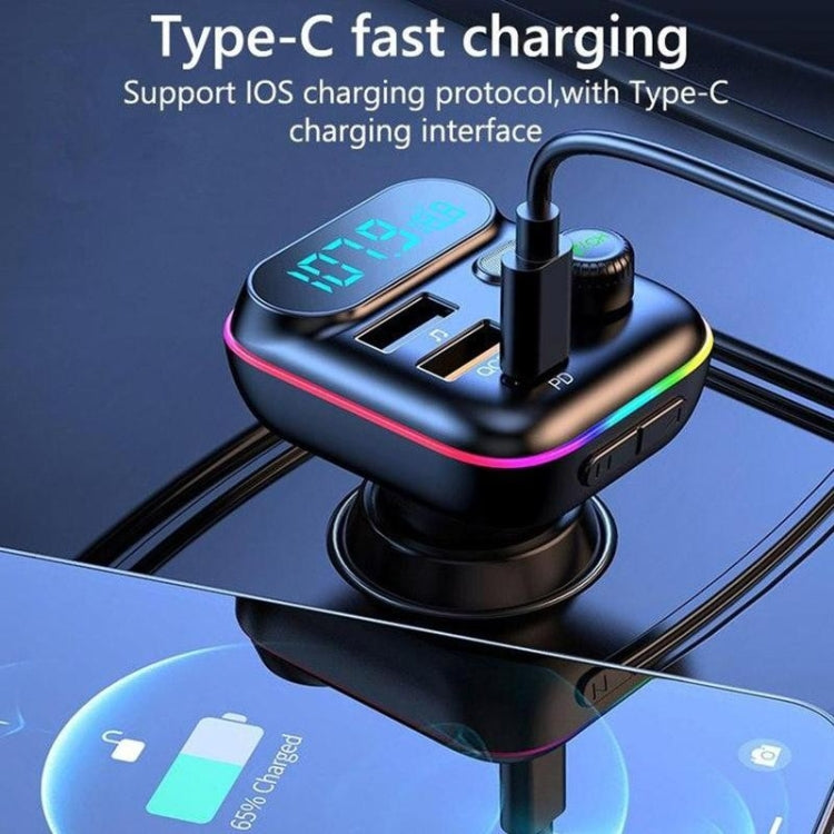 T70 Car MP3 Player FM Transmitter with Bluetooth USB Car Mobile Charger QC3.0 Quick Charge U Disk Music Player FM Modulator - Bluetooth Car Kits by PMC TechLife | Online Shopping South Africa | PMC TechLife | Buy Now Pay Later Mobicred