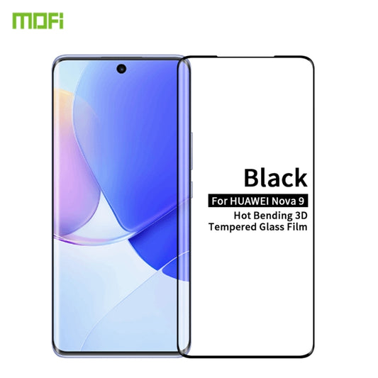 For Huawei nova 9 MOFI 9H 3D Explosion-Proof Hot Bending Full Screen Tempered Glass Film(Black) - Huawei Tempered Glass by MOFI | Online Shopping South Africa | PMC Jewellery