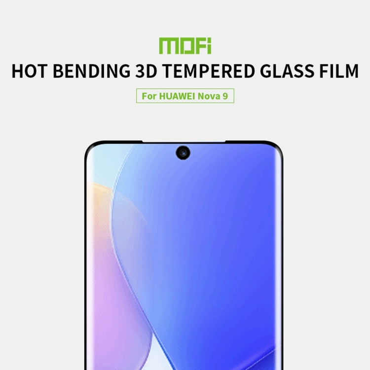 For Huawei nova 9 MOFI 9H 3D Explosion-Proof Hot Bending Full Screen Tempered Glass Film(Black) - Huawei Tempered Glass by MOFI | Online Shopping South Africa | PMC Jewellery