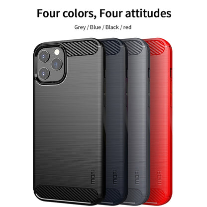 For iPhone 12 / 12 Pro MOF Gentleness Series Brushed Texture Carbon Fiber Soft TPU Case(Gray) - iPhone 12 / 12 Pro Cases by MOFI | Online Shopping South Africa | PMC Jewellery