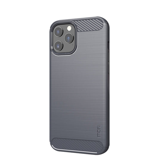 For iPhone 12 Pro Max MOF Gentleness Series Brushed Texture Carbon Fiber Soft TPU Case(Gray) - iPhone 12 Pro Max Cases by MOFI | Online Shopping South Africa | PMC Jewellery