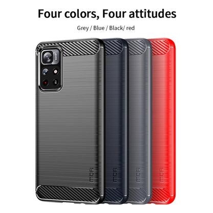 For Xiaomi Redmi Note11 / Poco M4 Pro 5G MOFI Gentleness Series Brushed Texture Carbon Fiber Soft TPU Phone Case(Black) - Xiaomi Cases by MOFI | Online Shopping South Africa | PMC Jewellery