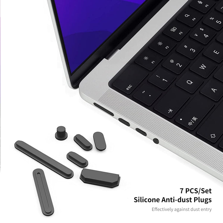 ENKAY Hat-Prince 3 in 1 Matte Laptop Protective Case + TPU Keyboard Film + Anti-dust Plugs Set for MacBook Pro 14.2 inch A2442 2021/A2779 2023, Version:US Version(Purple) - MacBook Pro Cases by ENKAY | Online Shopping South Africa | PMC Jewellery | Buy Now Pay Later Mobicred