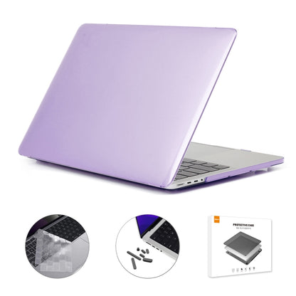 ENKAY Hat-Prince 3 in 1 Crystal Laptop Protective Case + TPU Keyboard Film + Anti-dust Plugs Set for MacBook Pro 14.2 inch A2442 2021, Version:US Version(Purple) - MacBook Pro Cases by ENKAY | Online Shopping South Africa | PMC Jewellery | Buy Now Pay Later Mobicred