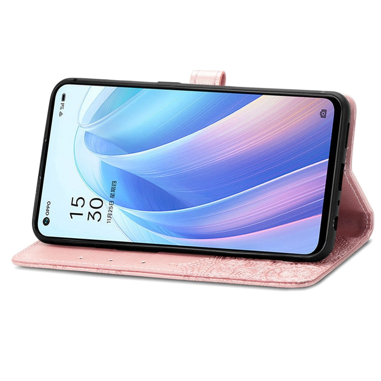 For OPPO Reno7 5G Mandala Flower Embossed Flip Leather Phone Case(Rose Gold) - free shipping - PMC TechLife - Order now!