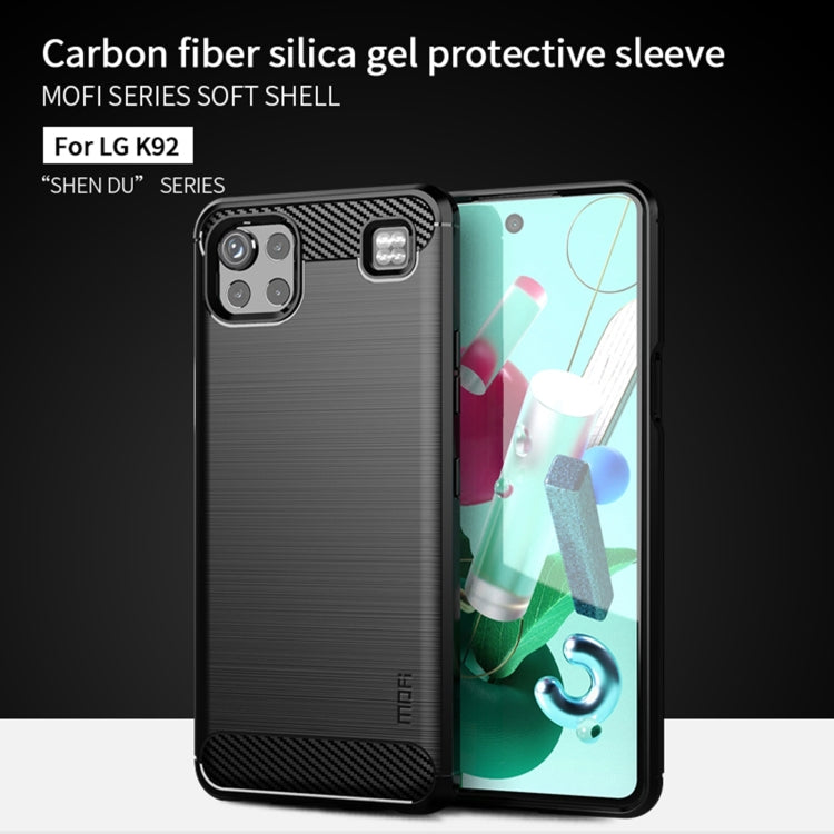 For LG K92 MOFI Gentleness Brushed Carbon Fiber Soft TPU Case(Gray) - LG Cases by MOFI | Online Shopping South Africa | PMC TechLife | Buy Now Pay Later Mobicred