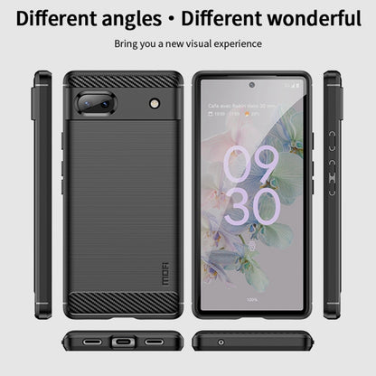 For Google Pixel 6A MOFI Gentleness Brushed Carbon Fiber Soft TPU Case(Black) - Google Cases by MOFI | Online Shopping South Africa | PMC Jewellery