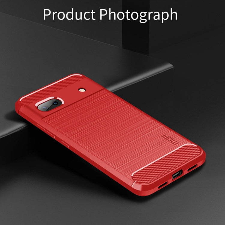 For Google Pixel 6A MOFI Gentleness Brushed Carbon Fiber Soft TPU Case(Red) - Google Cases by MOFI | Online Shopping South Africa | PMC Jewellery | Buy Now Pay Later Mobicred