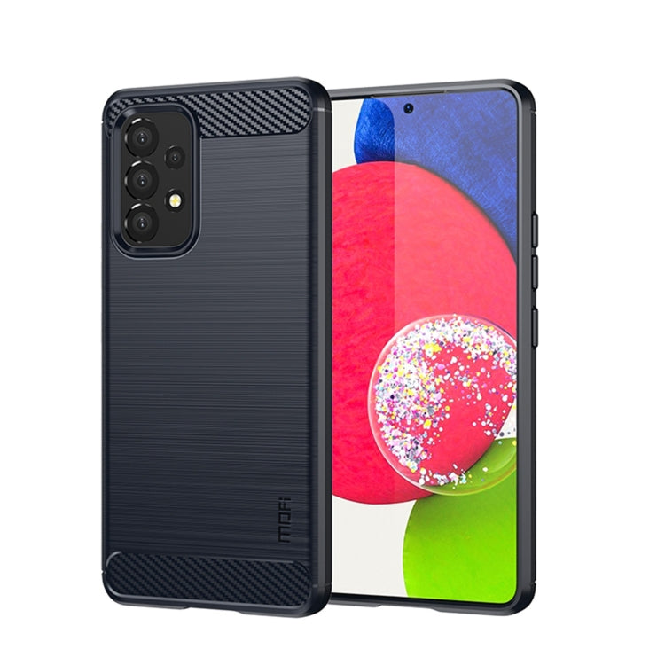 For Samsung Galaxy A53 5G  MOFI Gentleness Brushed Carbon Fiber Soft TPU Case(Blue) - Galaxy Phone Cases by MOFI | Online Shopping South Africa | PMC TechLife | Buy Now Pay Later Mobicred
