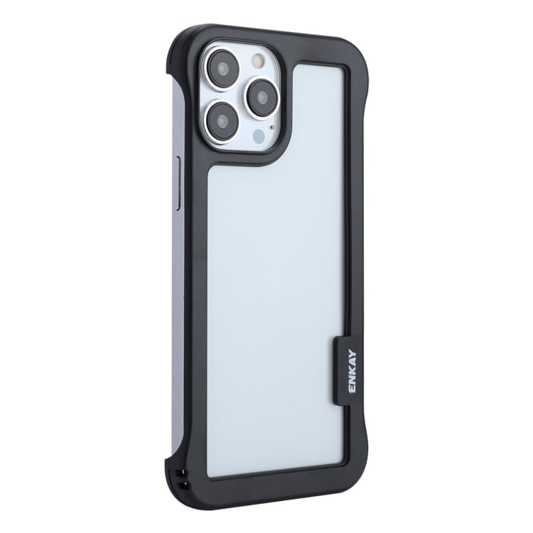 For iPhone 13 Pro Max ENKAY Frameless Hollow Shockproof PC Case (Black) - iPhone 13 Pro Max Cases by ENKAY | Online Shopping South Africa | PMC Jewellery | Buy Now Pay Later Mobicred