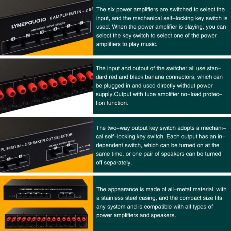 6 In 2 Out 300W Power Amplifier Switcher Loudspeaker Switch Distribute Device -  by PMC Jewellery | Online Shopping South Africa | PMC Jewellery | Buy Now Pay Later Mobicred