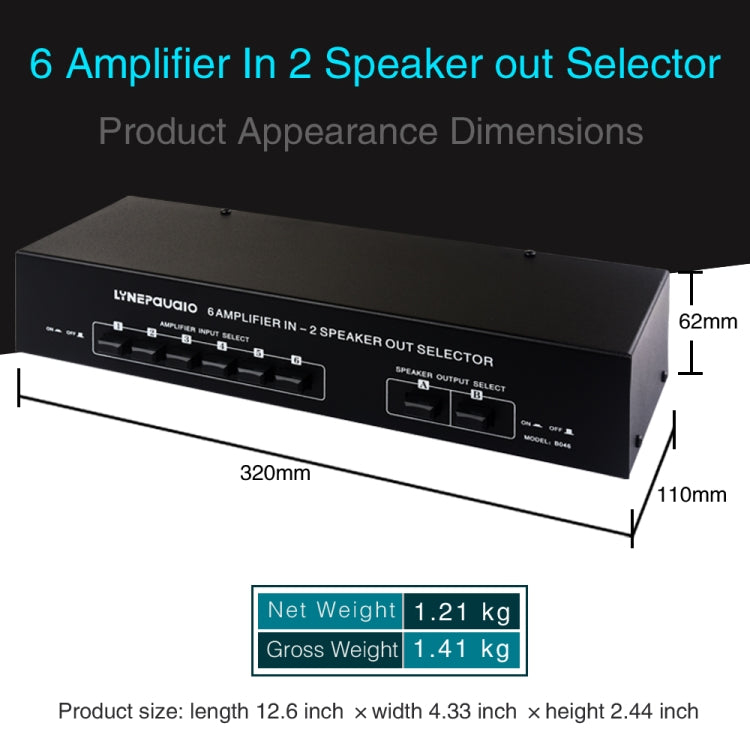 6 In 2 Out 300W Power Amplifier Switcher Loudspeaker Switch Distribute Device -  by PMC Jewellery | Online Shopping South Africa | PMC Jewellery | Buy Now Pay Later Mobicred