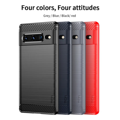 For Google pixel 7 Pro 5G MOFI Gentleness Series Brushed Texture Carbon Fiber TPU Phone Case(Gray) - Google Cases by MOFI | Online Shopping South Africa | PMC Jewellery