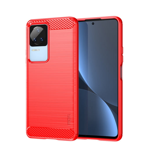 For Xiaomi Redmi K40S MOFI Gentleness Brushed Carbon Fiber Soft TPU Case(Red) - Xiaomi Cases by MOFI | Online Shopping South Africa | PMC Jewellery | Buy Now Pay Later Mobicred