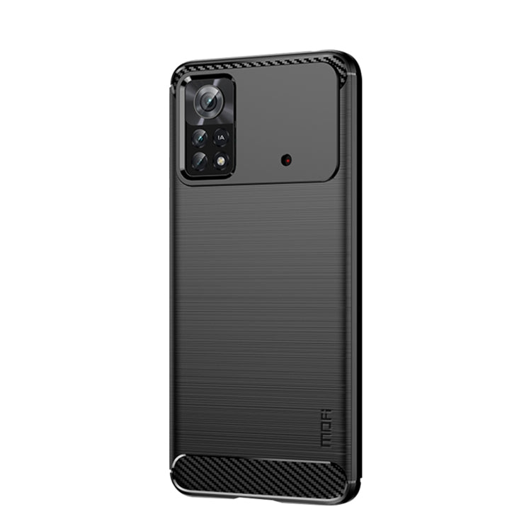 For Xiaomi Poco X4 Pro 5G MOFI Gentleness Brushed Carbon Fiber Soft TPU Case(Black) - Xiaomi Cases by MOFI | Online Shopping South Africa | PMC Jewellery | Buy Now Pay Later Mobicred